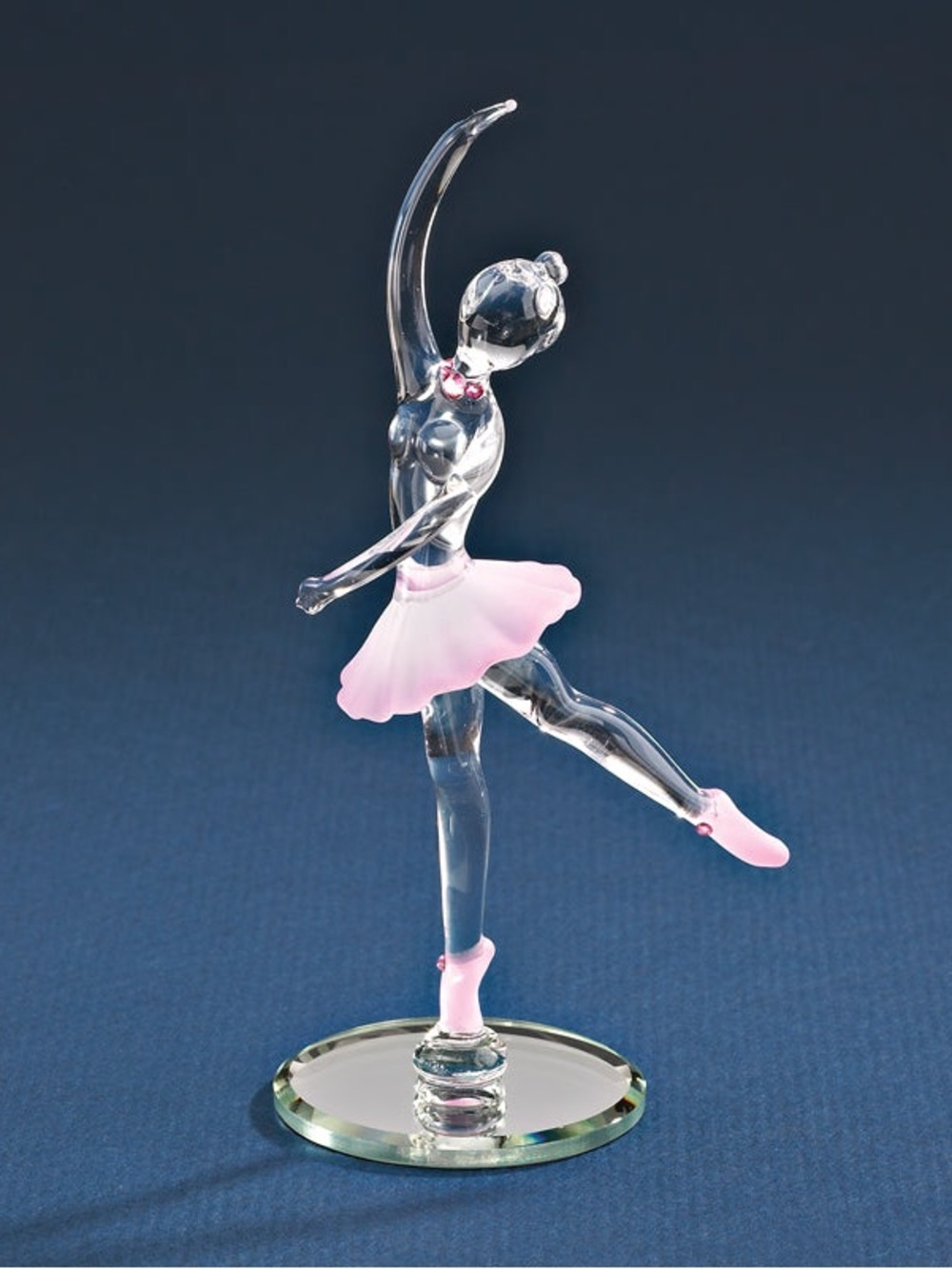 Glass Baron Glass Ballerina Mini Figurine with Swarovski Crystals S4 518